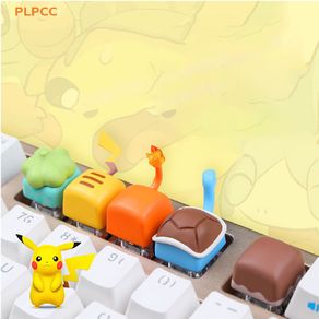 New 1Pc Pokemon Anime Gaming Mechanical Keycap Pikachu Bulbasaur Charmander PVC Toys Good