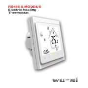 95-240VAC indoor electric heating thermostat, with RS485&Modbus control, internal and external dual sensors, 24VAC optional