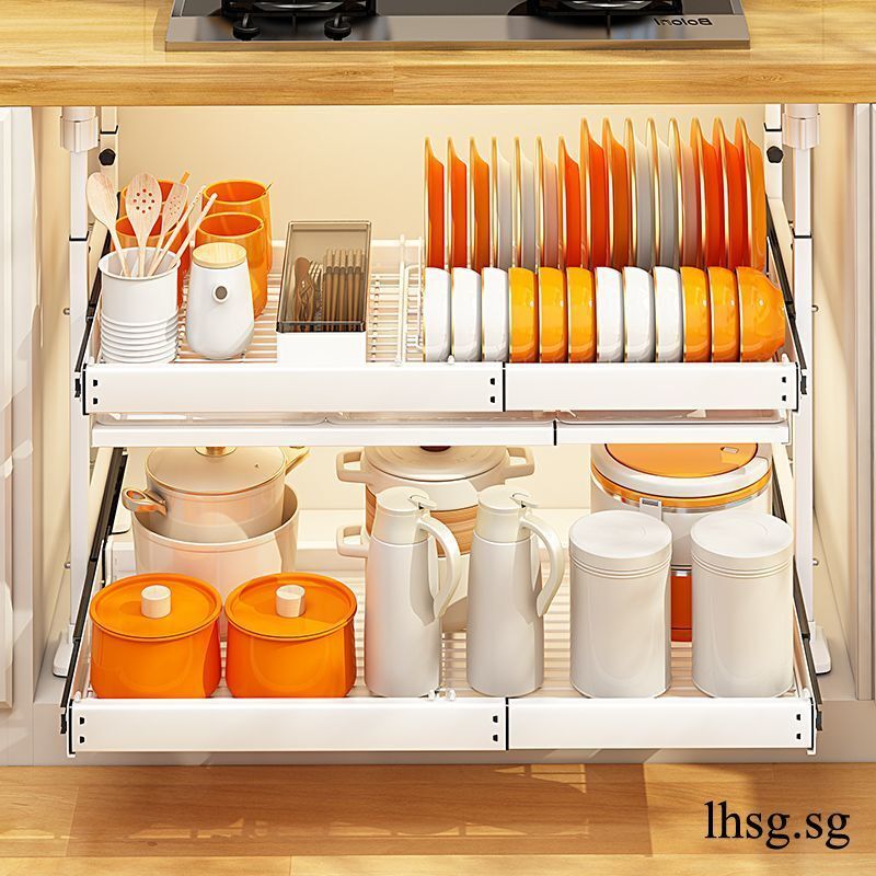 Kitchen Sink Storage Rack Drawer Type Can Be Pushed And Pulled Under The  Cabinet Telescopic Double Hy