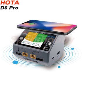 HOTA D6 Dual/Pro Smart Charger AC200W DC650W 15A for Lipo LiIon NiMH Battery with iPhone Samsung Wireless Charging
