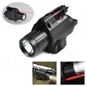 New Enhanced 3W 200 Lumens Led Tactical Combo Flashlight 5mW Red Laser Beam High Recoil Resistance Hunting Torch.