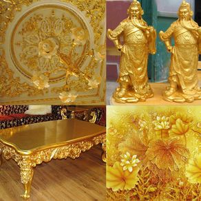 100Pcs Imitation Gold Foil Silver Copper Sheets Gilding Copper For Arts  Crafts Gilded Home Painting Gold Leaf Home Decorations