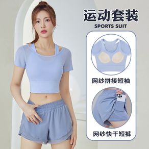 [Ready Stocks] Yolo Sport Shirt Woman Yoga Suit Quick-Dry Short Sleeve Shirt Gym Running Top Sportwear