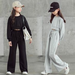 Quick Shipment Ready Stock GMN Cotton Girls' Suit 2021 Spring Autumn New Style Korean Version Middle Big Children's Western