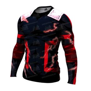 Mens Compression Shirt 3D Printed T-shirts Quick Dry Fitness Tight Gym Sport Tops
