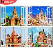 HUACAN DIY Pictures By Number City Landscape Kits Home Decor Painting By Numbers Drawing On Canvas HandPainted Art Gift