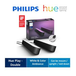 Philips Hue Play White Color Smart Light 2 Pack Base kit Hub Required/Power Supply Included