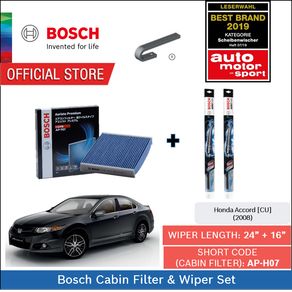 Bosch Aerotwin Wiper and Aeristo Premium Cabin Filter Set - Honda Accord