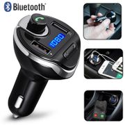 Car Bluetooth FM Transmitter Handsfree Car Kit Wireless Audio Modulator Dual USB Ports Charger LCD MP3 Player Support TF Card
