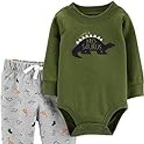 Carter's 2-Piece Little Helper Bodysuit and Pants Set (Green/Dinosaur, Newborn)