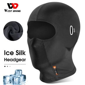 WEST BIKING Breathable Bicycle Full Face Mask Ice SIlk Anti-UV Cycling Balaclava Men Women Hiking Fishing Running Sports Headwear