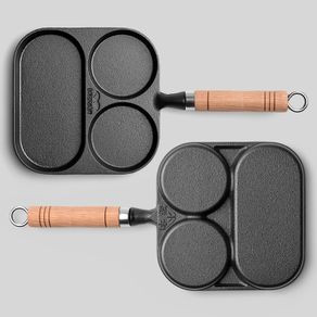 Multi function breakfast frying pan uncoated pure cast iron pan healthy durable household omelet egg pancake small pot