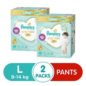 [Bundle of 2 Packs] Value Savings Pack Pampers Premium Care Baby Pants Diaper L (136 pcs)