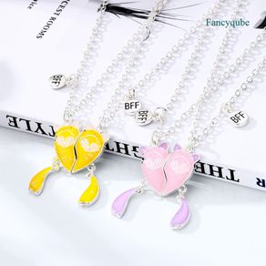 Fancyqube 2PCS Colored Horse Best Friend Necklace For Children Girl Gift For Friend Cute Cartoon Fox Choker Jewelry