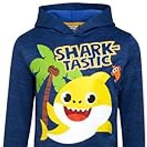 Nickelodeon Boy's Hoodie Sweatshirt - Baby Shark, SpongeBob, Thomas (2T-7), Size 4T, Baby Shark Surf Blue