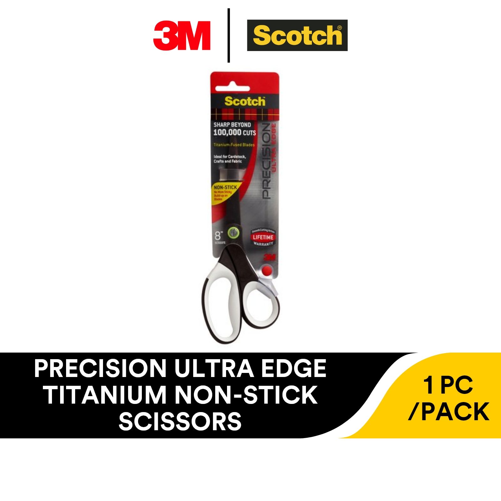 3M Scotch Anti-Bacterial Titanium Detachable Kitchen Scissors Red