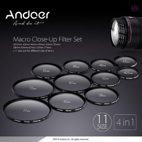 Andoer 49mm Macro Close-Up Filter Set +1 +2 +4 +10 with Pouch for Nikon Canon Sony DSLRs