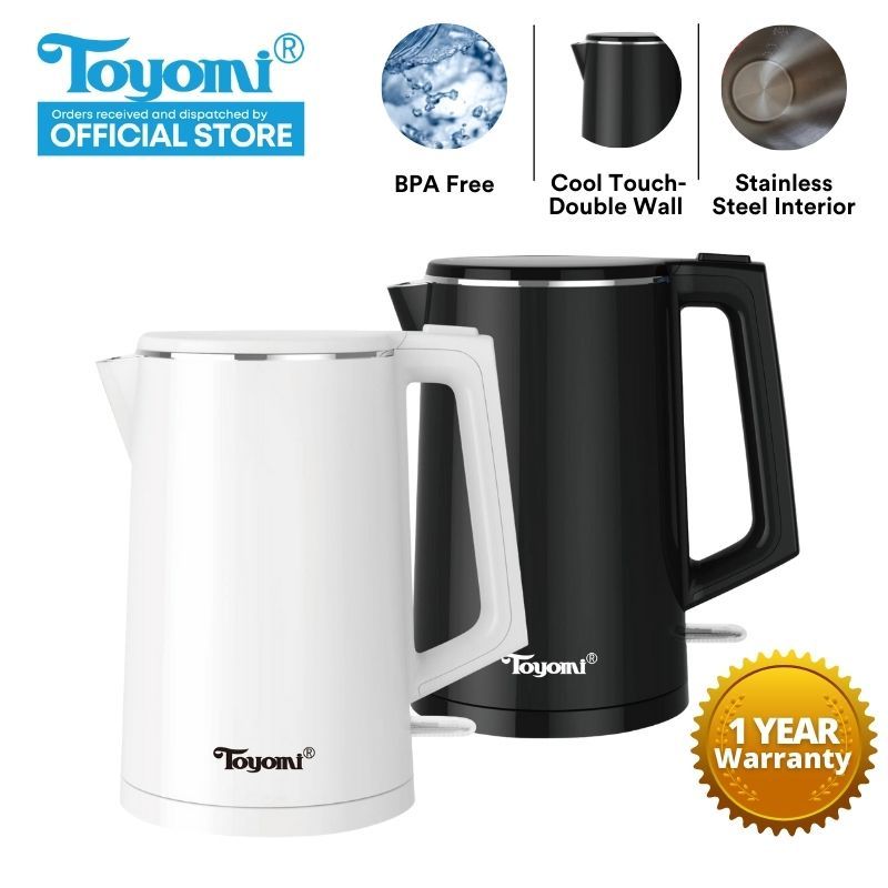 Toyomi 1.5L Stainless Steel Cordless Kettle WK 1633