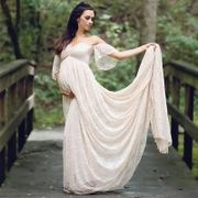 Trailing Dress Maternity Photography Props Pregnancy Dress Photography Clothes For Photo Shoot Pregnant Dress Lace Maxi Gown
