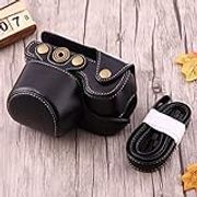 Wyan protective camera leather bag Full Body Camera PU Leather Case Bag with Strap for Sony A6000 / A6300 / Nex 6(Black) (Color : Black)