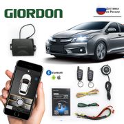 GIORDON Universal PKE Car Alarm System with Engine Start / Stop Push Button Car One Start Stop with Remote Control Anti-theft De