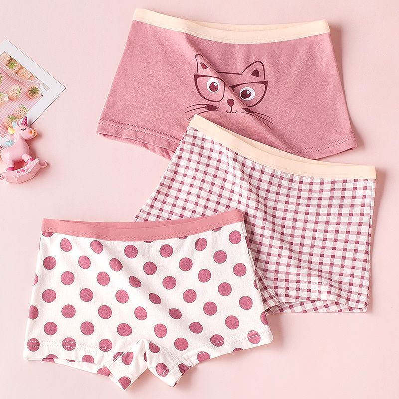 Children's Underwear Girl's Pure Cotton Flat Angle Little Girl's Triangle  Cotton Shorts Lace Middle Big Girl Baby Does Not Clip - AliExpress