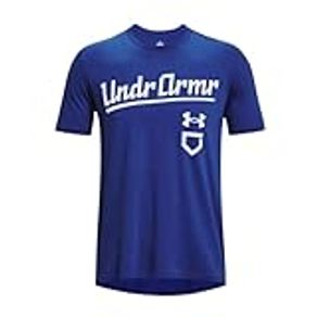 Men's UA Baseball Script Short Sleeve T-Shirt Royal Small