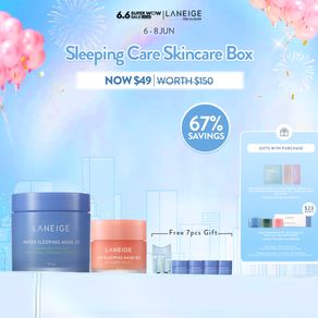 LANEIGE Sleeping Care Skincare Box - Hydrating Sleeping Mask Brightens and Purifies Complexion Revitalizing Mask
