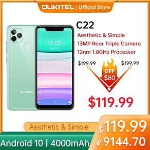 OUKITEL C22 Smartphone 4GB 128GB 4000mAh Quad Core 5.85"HD+ Mobile Phone 13MP Triple Camera 2.5D 1.8Ghz Celular Cell Phone