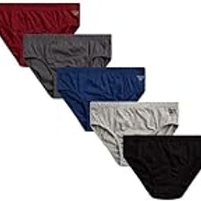 Reebok Men?s Underwear ? Low Rise Briefs with Contour Pouch (5 Pack), Size Large, Red/Blue/Greys