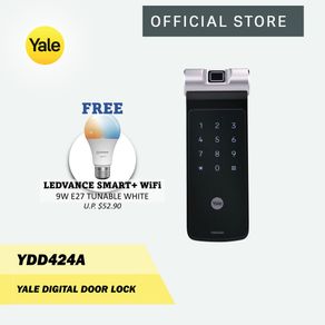 Yale YDD424A Digital Biometric Deadbolt Door Lock (Free LEDVANCE SMART+ Wifi 9W Tunable White Bulb)