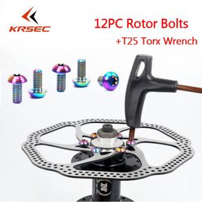 12pcs M5x10mm Disk Brake Rotor Bolts Titanium MTB Bike T25 Torx Wrench Mountain Bicycle Bolts Screw Cycling Parts