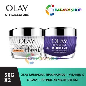 Olay Luminous Niacinamide+Vitamin C Moisturizer Cream & Regenerist Retinol24 Night Moisturizer Cream
