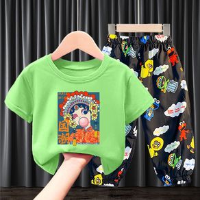 ✸Boys' suit summer new children's short-sleeved pants two-piece children's clothing