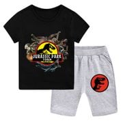 Jurassic Dinosaur Park Kids T-Shirt Set Short Sleeve Boys Girls Summer Wear Children Fashion Clothing Birthday Gift