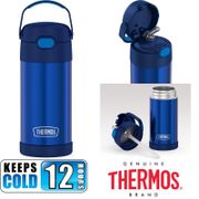 BN: Thermos 12 Ounce Funtainer Stainless Steel Vacuum Insulated Straw Kids Water Bottle Blue