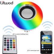 Litwod Z20 Smart Led Light Music Player Audio with Remote Control E27 Wireless Bluetooth Speaker+12W RGB Bulb LED  Lamp 220V110V
