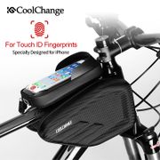 Waterproof Bike Bag Frame Front Head Top Tube Cycling Bag Double Pouch 6.2 Inch Touch Screen Bicycle Phone Bag Bike Accessories