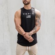 NEW Summer Gym Vest Men Sport Bodybuilding Stringer Tank Top Cotton Training Running Sleeveless T Shirt Fitness Tanktop
