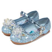 Disney girls princess shoes spring autumn children's flat soft bottom shoes cartoon frozen elsa crystal shoes 22-36
