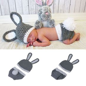 Newborn Cartoon Animal Photo Costume Infant Boy Girl Photography Props Crochet Knit Hat Outfits
