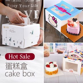 New Cake box 4 Inch with window Cake box packaging with handle Mousse cake box transparent Pastry Box Cake decoration birthday Home Baking