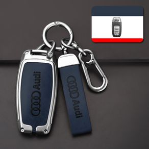 For Audi A1 A3 A5 A6 S3 Q3 Q7 TT Leather+ABS Plastic Car Key Fob Case  Holder Bag