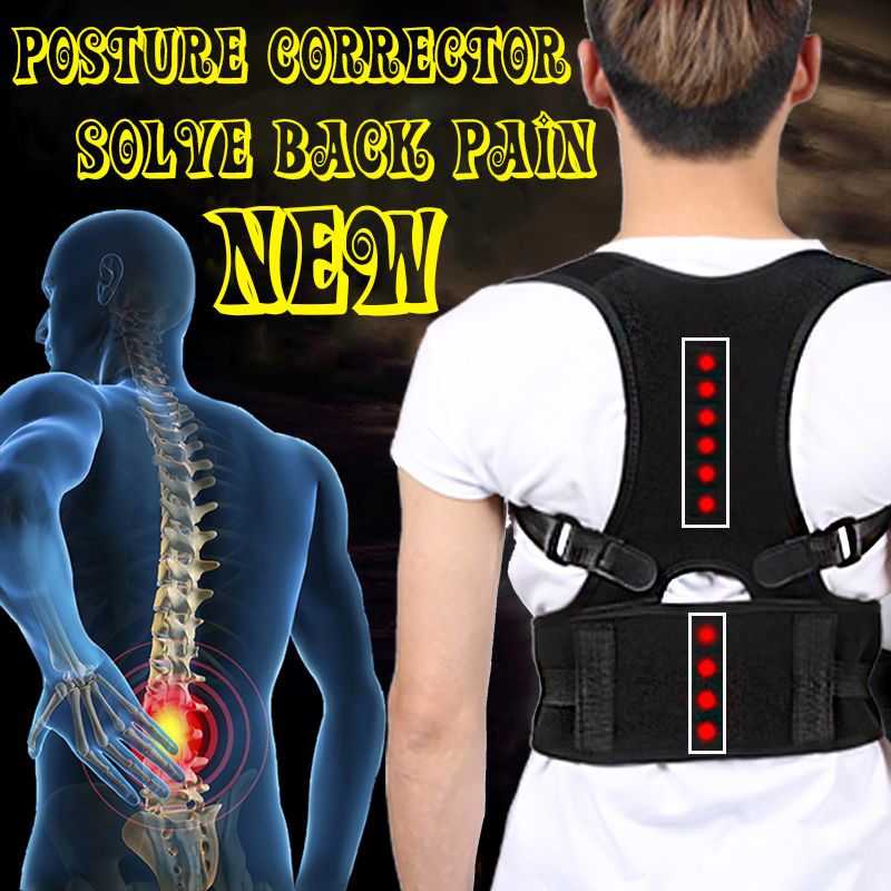 Adjustable Adult Corset Back Posture Corrector Therapy Shoulder Lumbar  Brace Spine Support Belt Posture Correction For Men Women