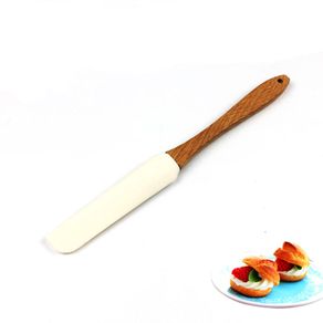 Cooking tools Silicone Cream Butter Cake Spatula With Wood Handle Mixing Batter Scraper Brush Butter Mixer Cake Brushes Baking
