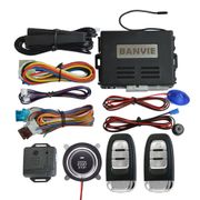 BANVIE PKE Car Alarm System with Remote Engine Start and Push to Engine Start Stop Button and Passive Keyless Entry