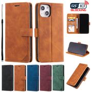 Casing for iPhone 11 12 Pro Max 13 Mini Flip Case Leather Cover RFID Blocking Fold Wallet With Card Slots Photo Holder Soft TPU Bumper Shell Hand Strap Stand Mobile Phone Covers Cases