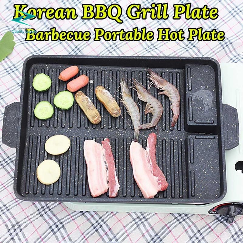 3 Shape 32cm Korean Maifan Stone Grill Pan Non-stick Portable Household  Outdoor BBQ Plate Smokeless Aluminum Tray Hot New