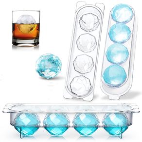 Clear Ice Ball Maker Silicone Ice Cube Maker Whiskey Tray Sphere Crystal  Clear 2.35 Inch Whiskey Transparent Round Ice Box Mold