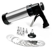 Cookie Press Kit Gun Machine Cookie Making Cake Decoration 13 Press Molds & 8 Pastry Piping Nozzles Cookie Tool Biscuit Maker